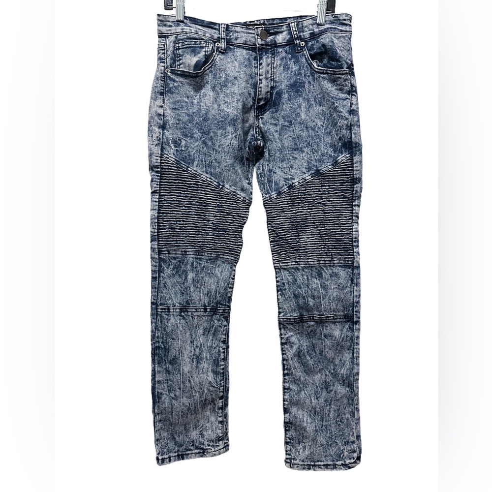 Brooklyn Express Jeans Mens 30 X 28 Blue White Wash Skinny Streetwear
